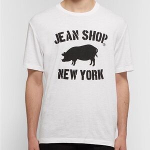 Jean Shop Men’s Printed Slub Cotton-Jersey T-Shirt White Size XS